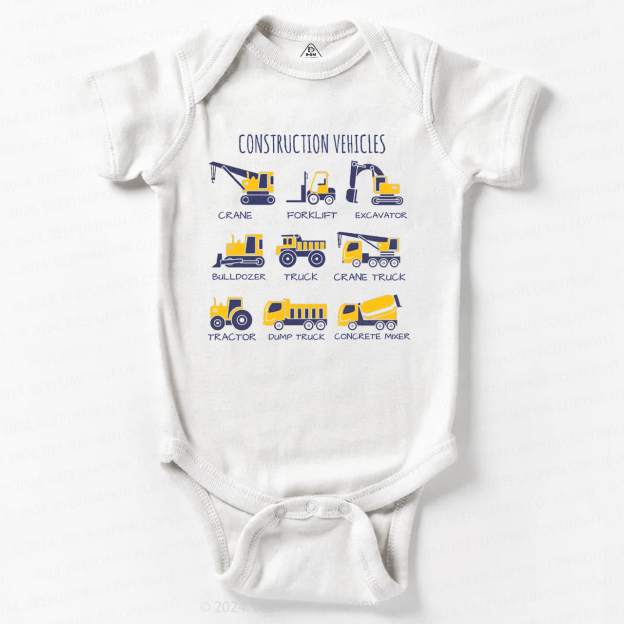 Various Types Of Trucks Baby Bodysuit 
