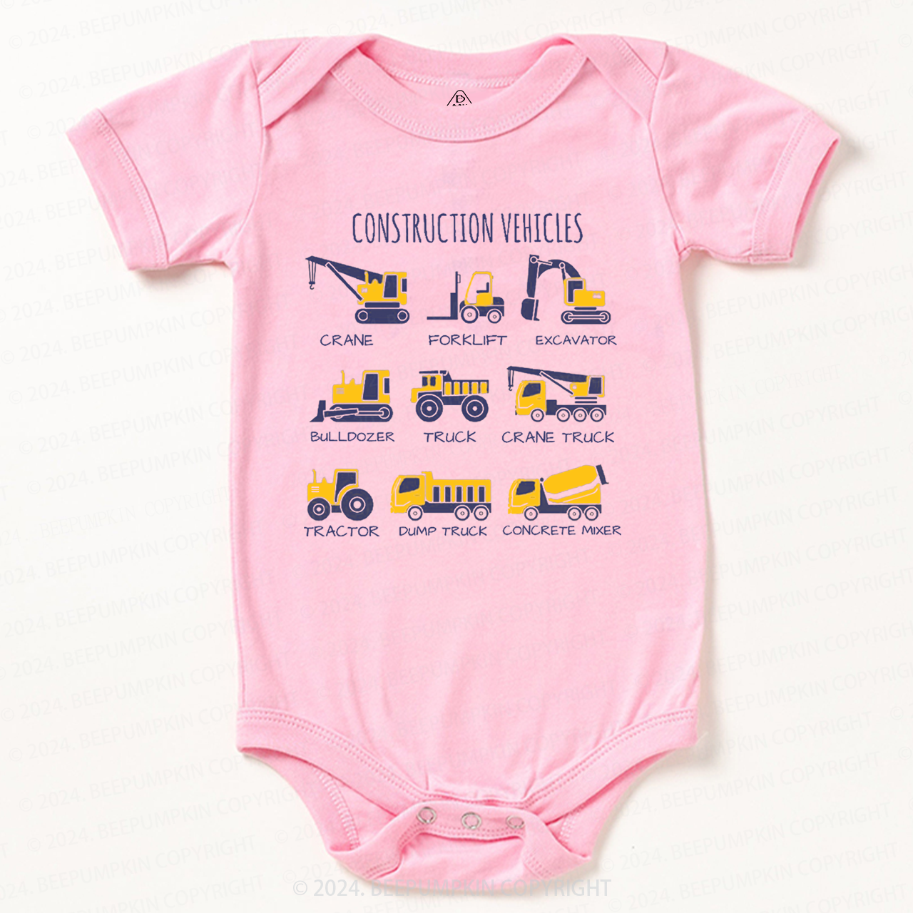 Various Types Of Trucks Baby Bodysuit 