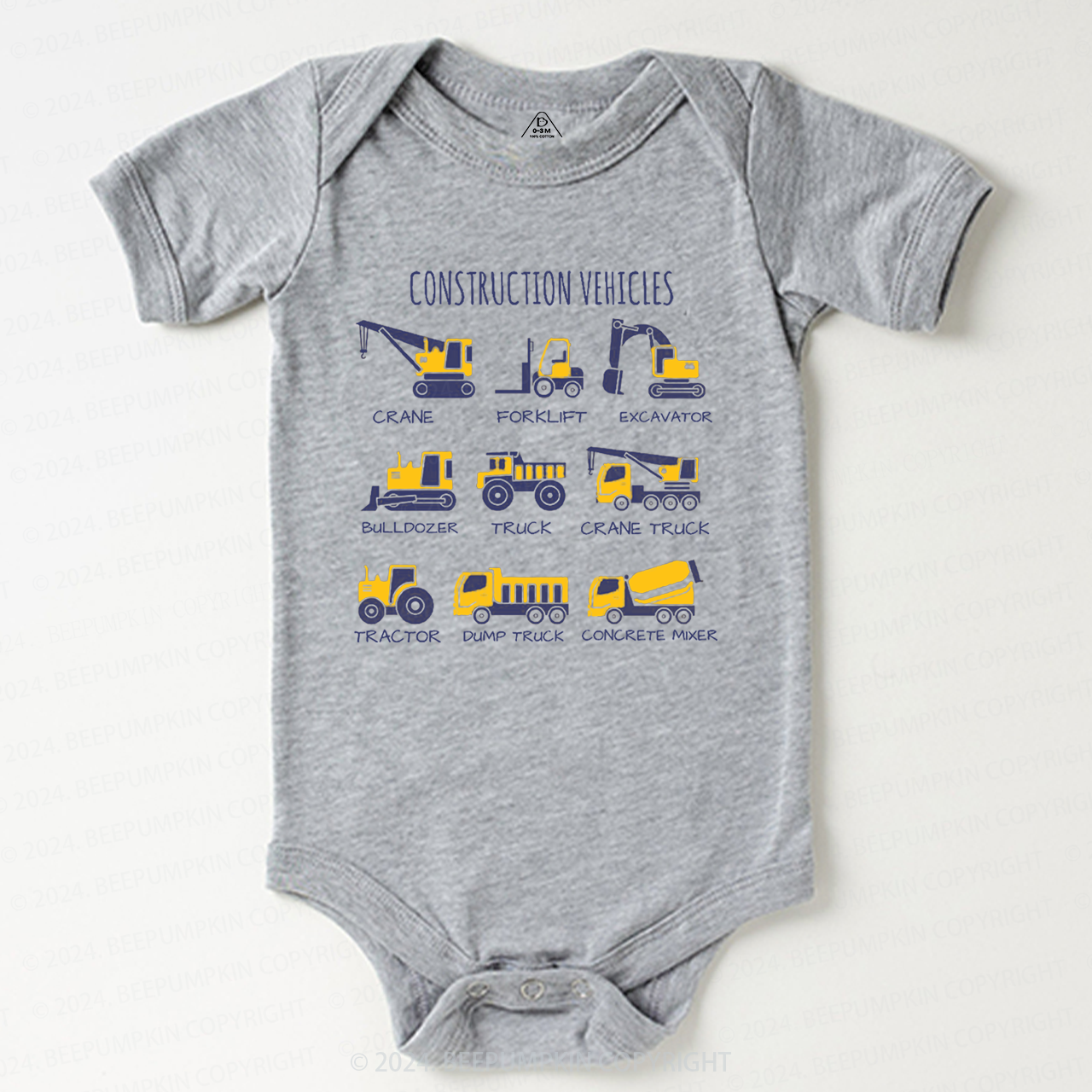 Various Types Of Trucks Baby Bodysuit 