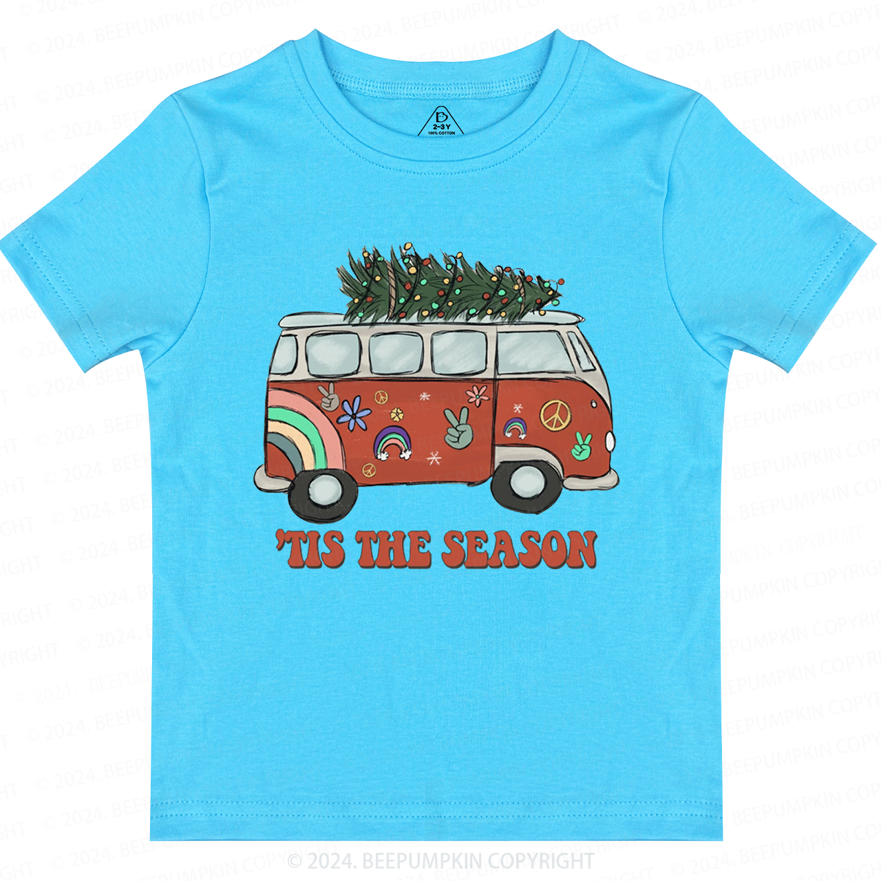 Tis The Season Hippie Christmas Toddler&Kids Tees 
