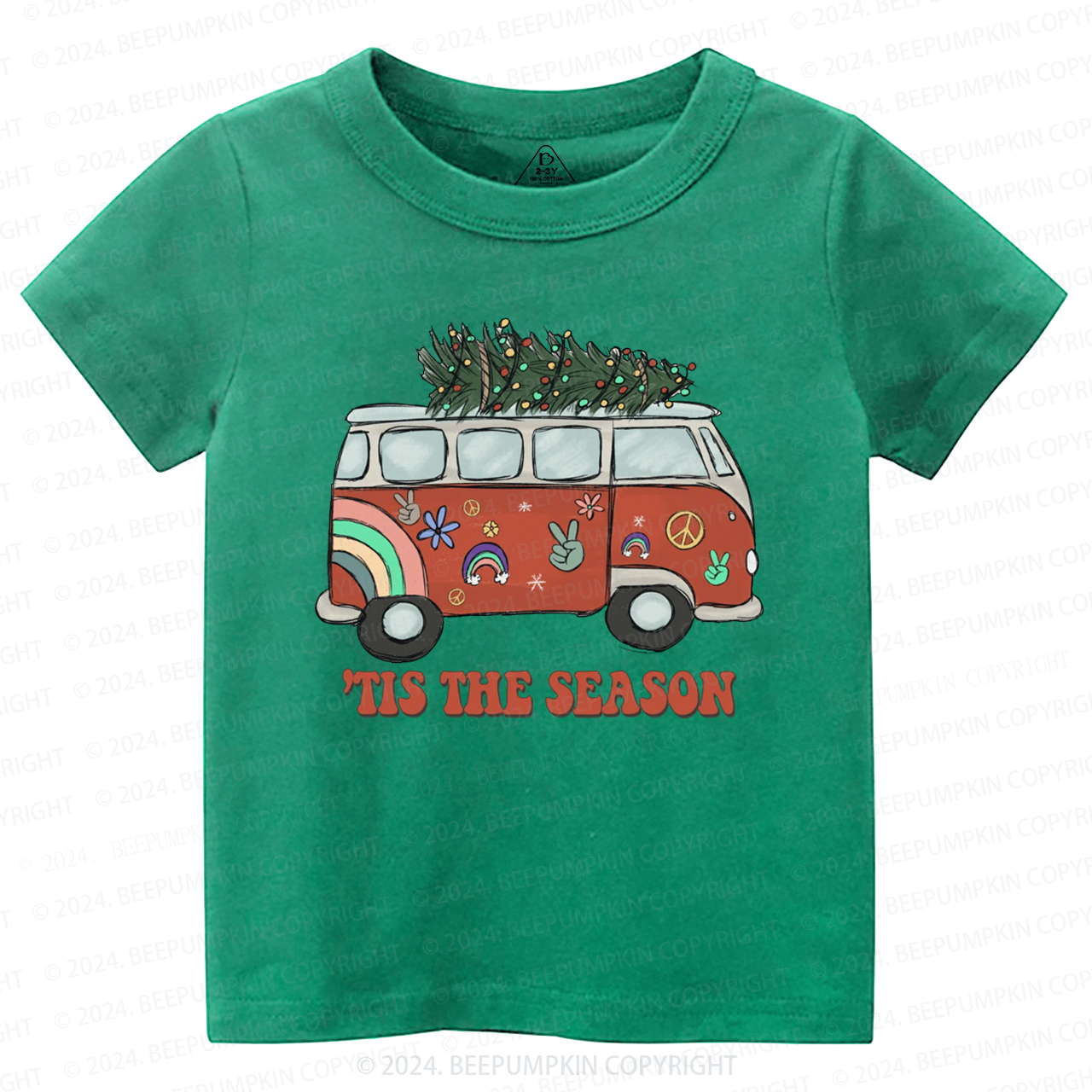 Tis The Season Hippie Christmas Toddler&Kids Tees 