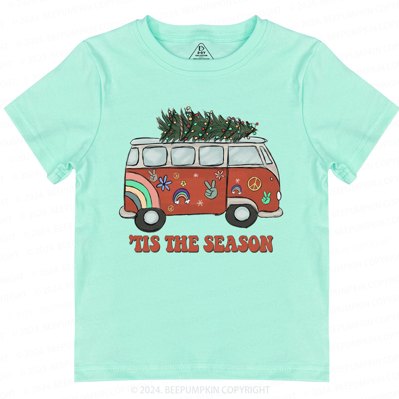 Tis The Season Hippie Christmas Toddler&Kids Tees 