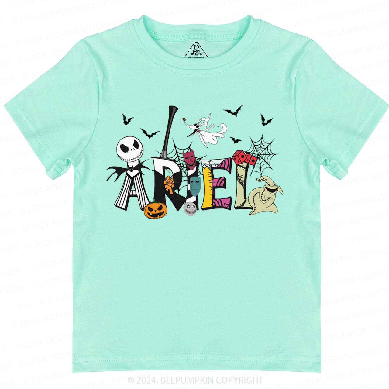 Personalized Name Nightmare Before Christmas Halloween Toddler&Kids Tees 