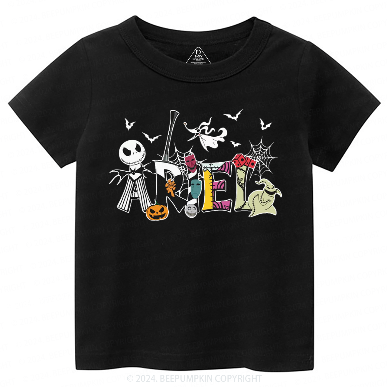 Personalized Name Nightmare Before Christmas Halloween Toddler&Kids Tees 