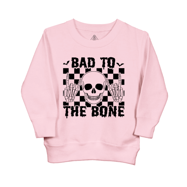 Skull Halloween Bad To The Bone Kids Sweatshirt