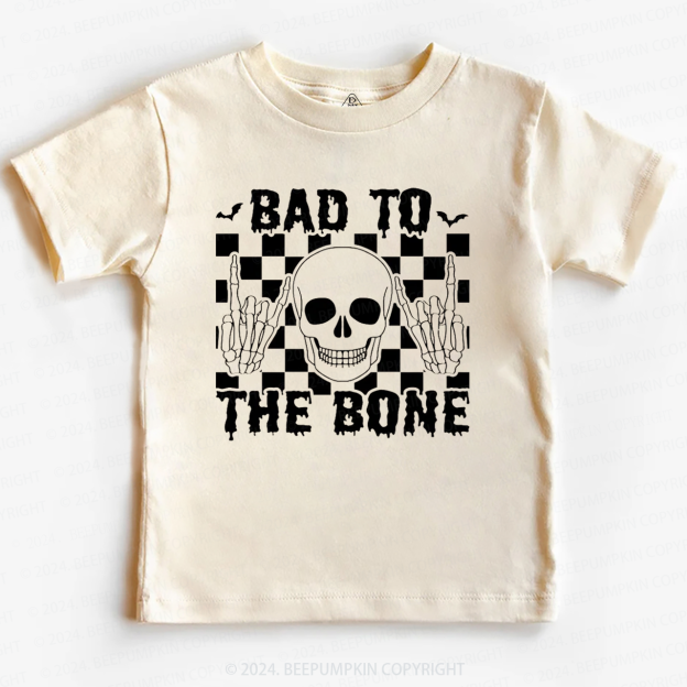 Skull Halloween Shirt-Bad To The Bone Toddler&Kids Tees 