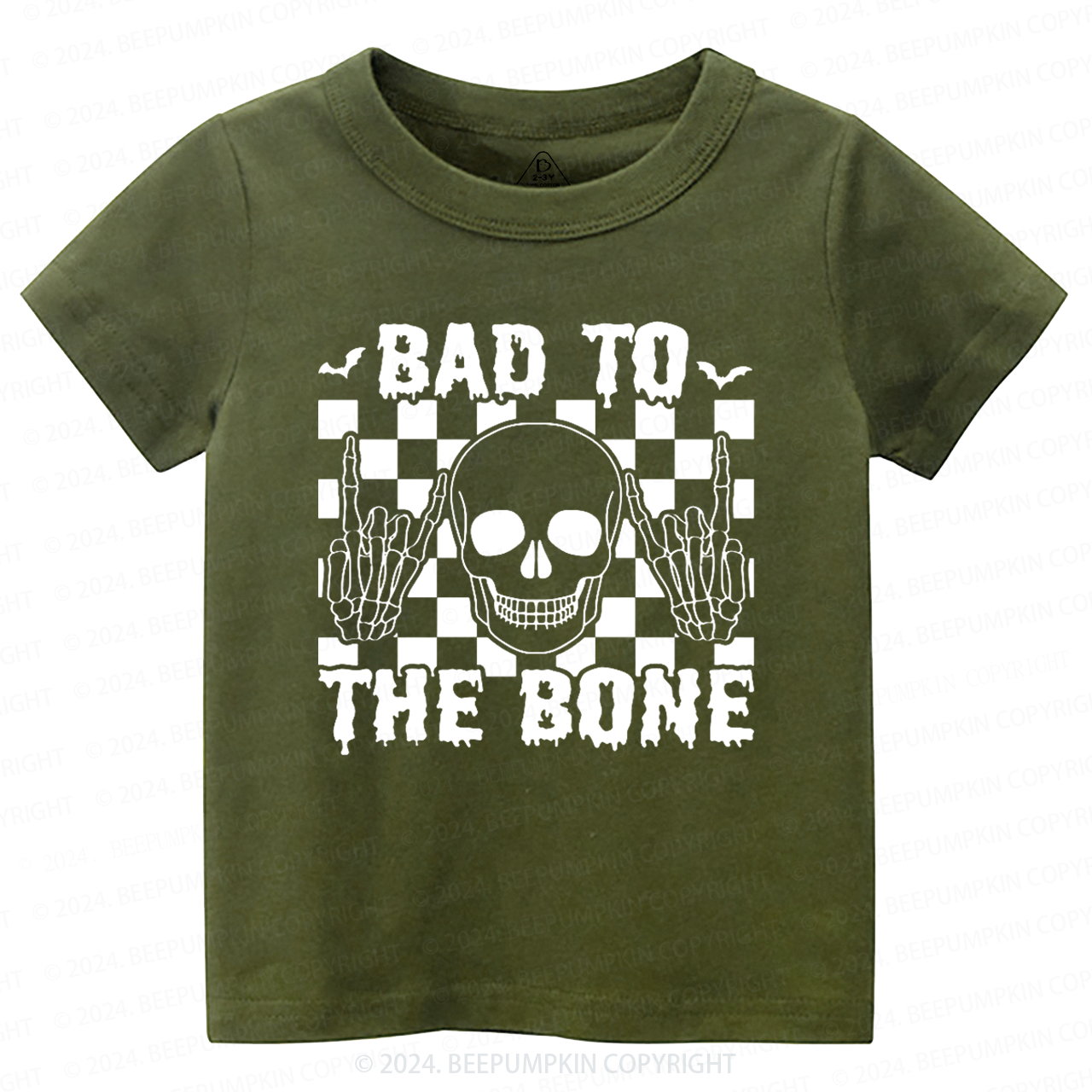 Skull Halloween Shirt-Bad To The Bone Toddler&Kids Tees 