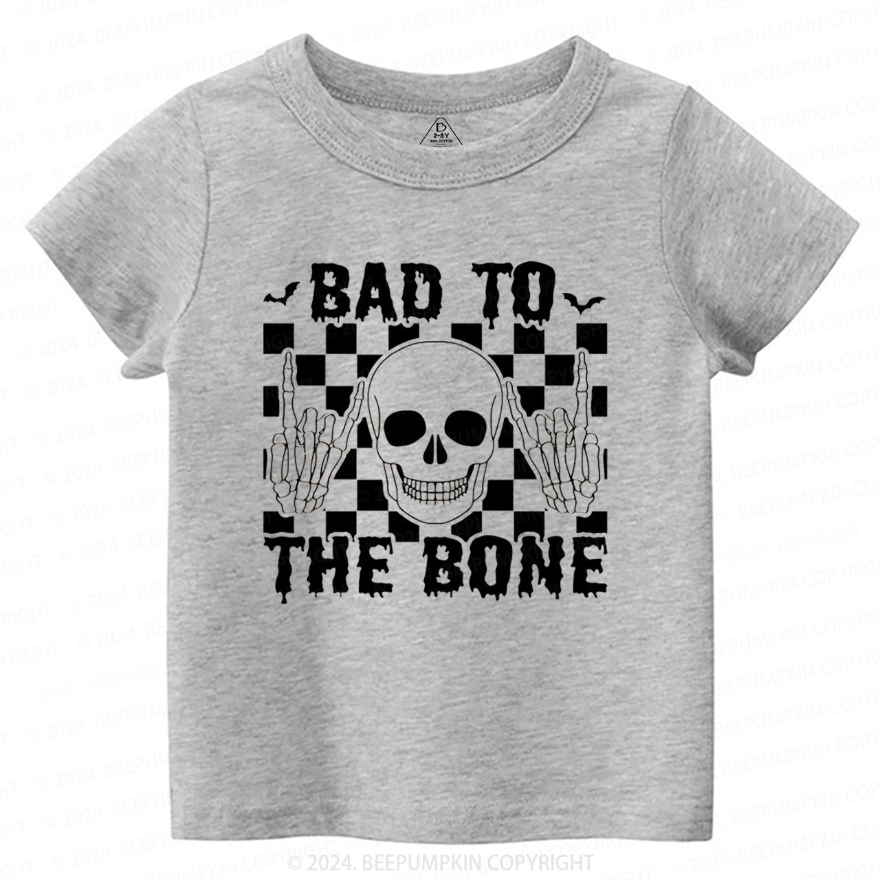 Skull Halloween Shirt-Bad To The Bone Toddler&Kids Tees 