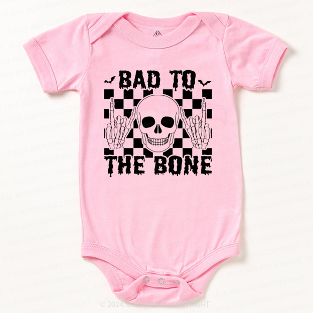 Skull Halloween Shirt-Bad To The Bone Baby Bodysuits 