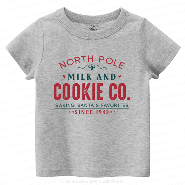 North Pole Milk And Cookie Company Christmas Toddler&Kids Tees 