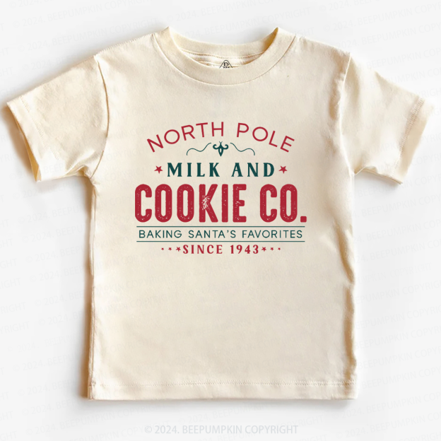 North Pole Milk And Cookie Company Christmas Toddler&Kids Tees 
