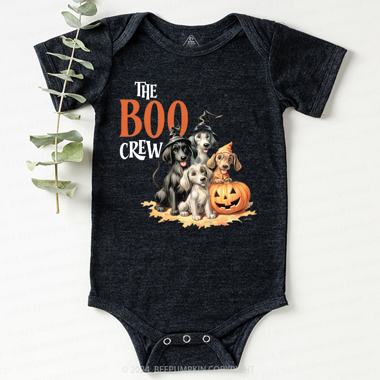 Cute Halloween Dogs Tee Bodysuit For Baby