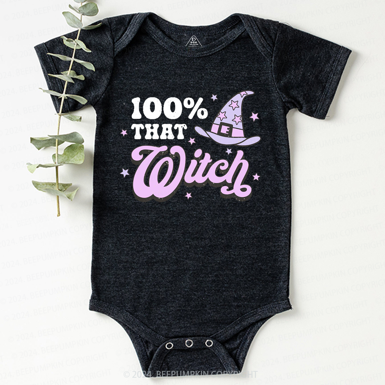 100% That Witch Halloween  Bodysuit For Baby
