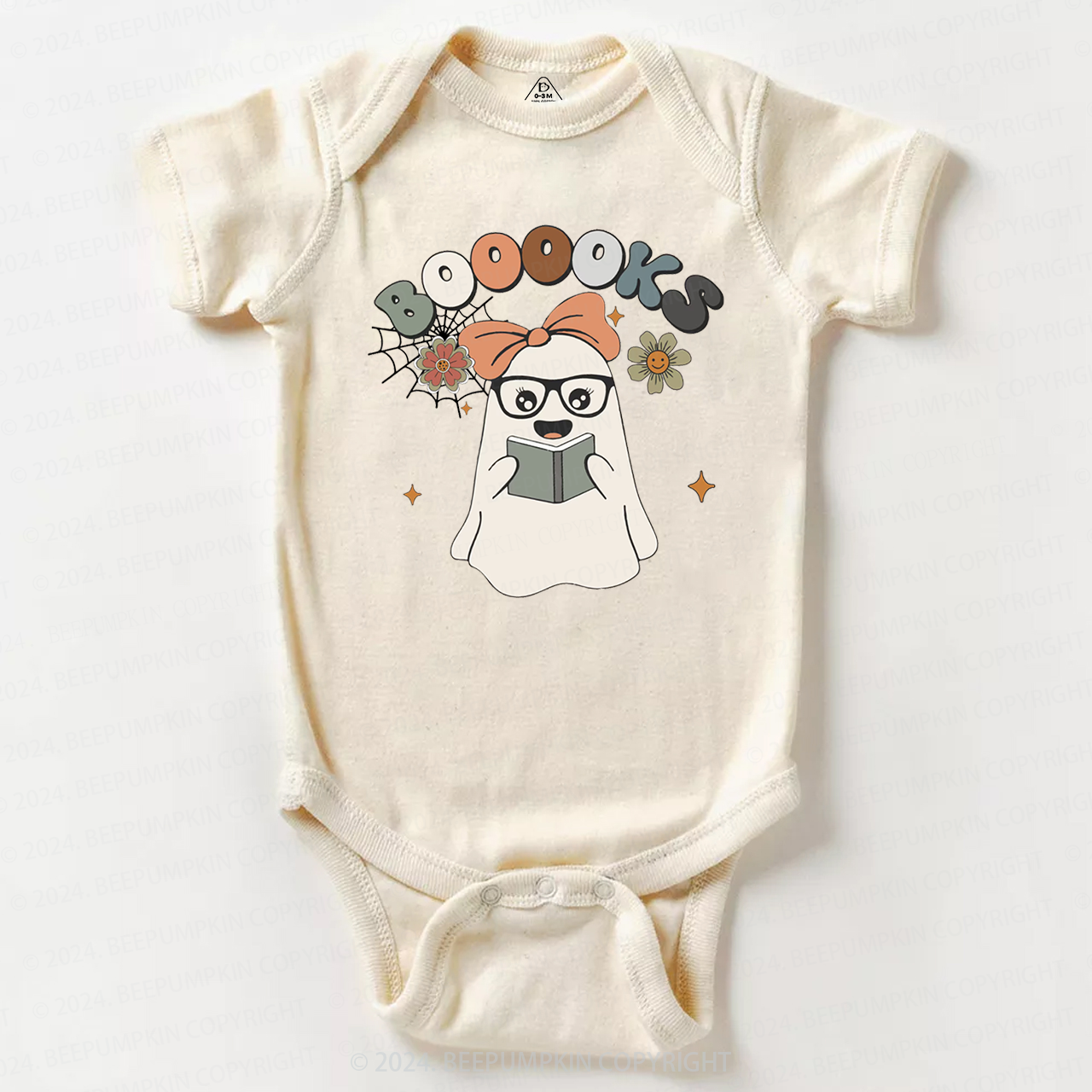 Girl Boooks Cute Ghost Halloween Tee Bodysuit For Baby