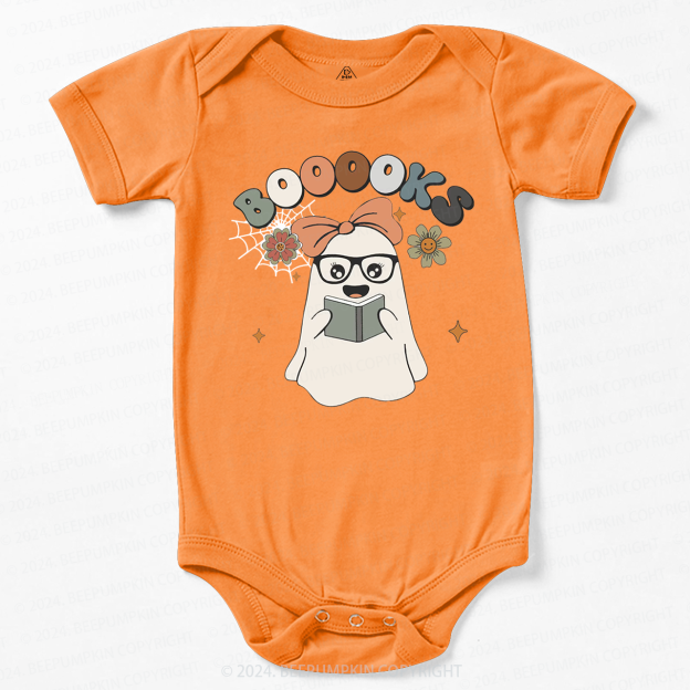 Girl Boooks Cute Ghost Halloween Tee Bodysuit For Baby