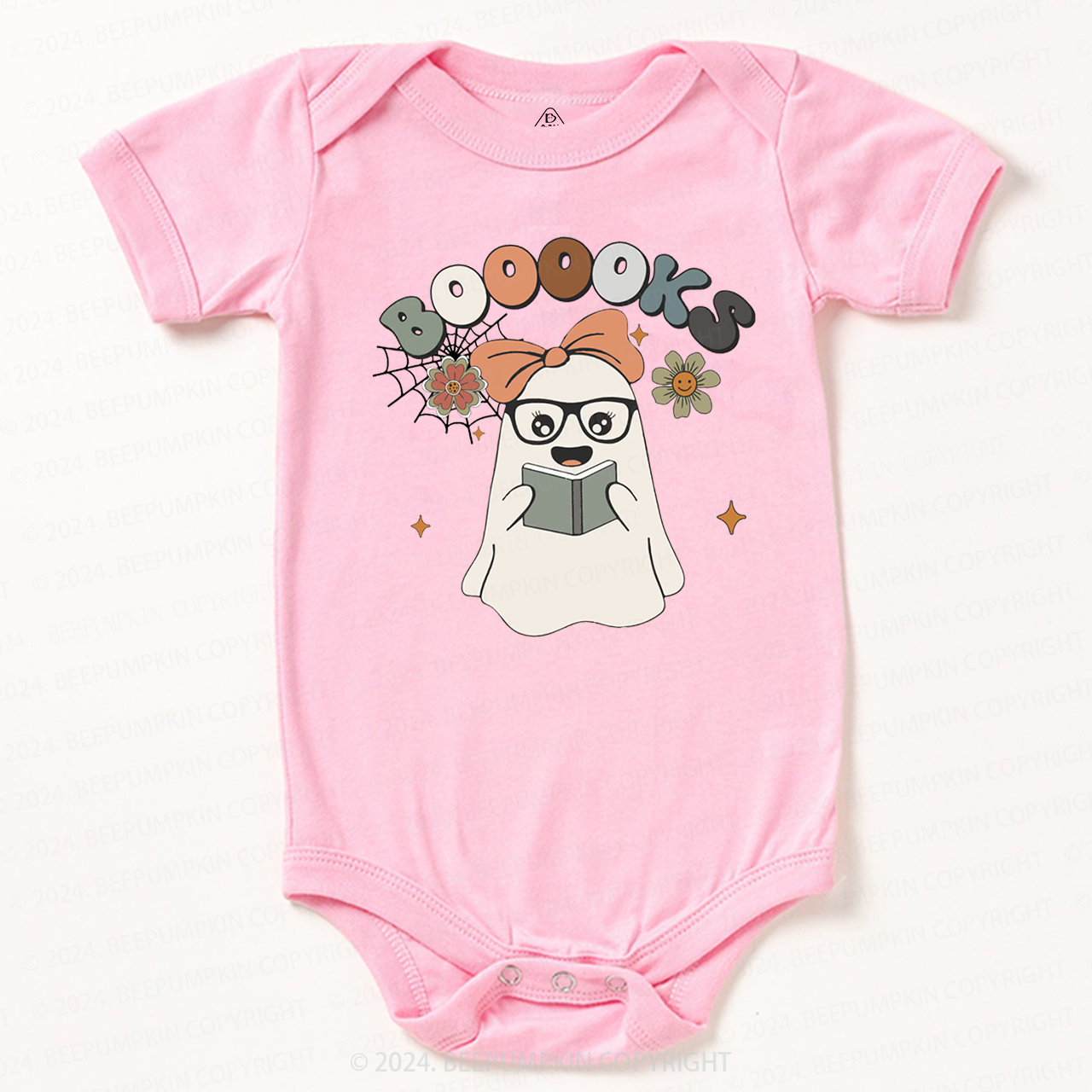 Girl Boooks Cute Ghost Halloween Tee Bodysuit For Baby