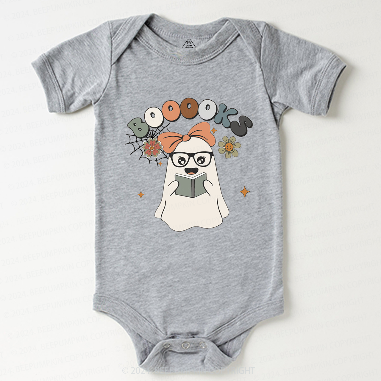 Girl Boooks Cute Ghost Halloween Tee Bodysuit For Baby