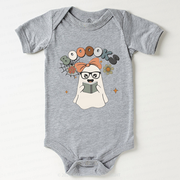 Girl Boooks Cute Ghost Halloween Tee Bodysuit For Baby