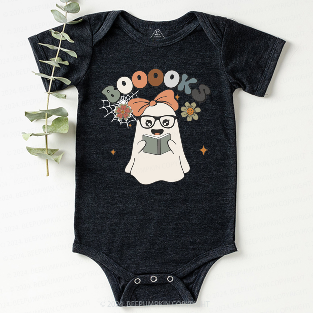 Girl Boooks Cute Ghost Halloween Tee Bodysuit For Baby