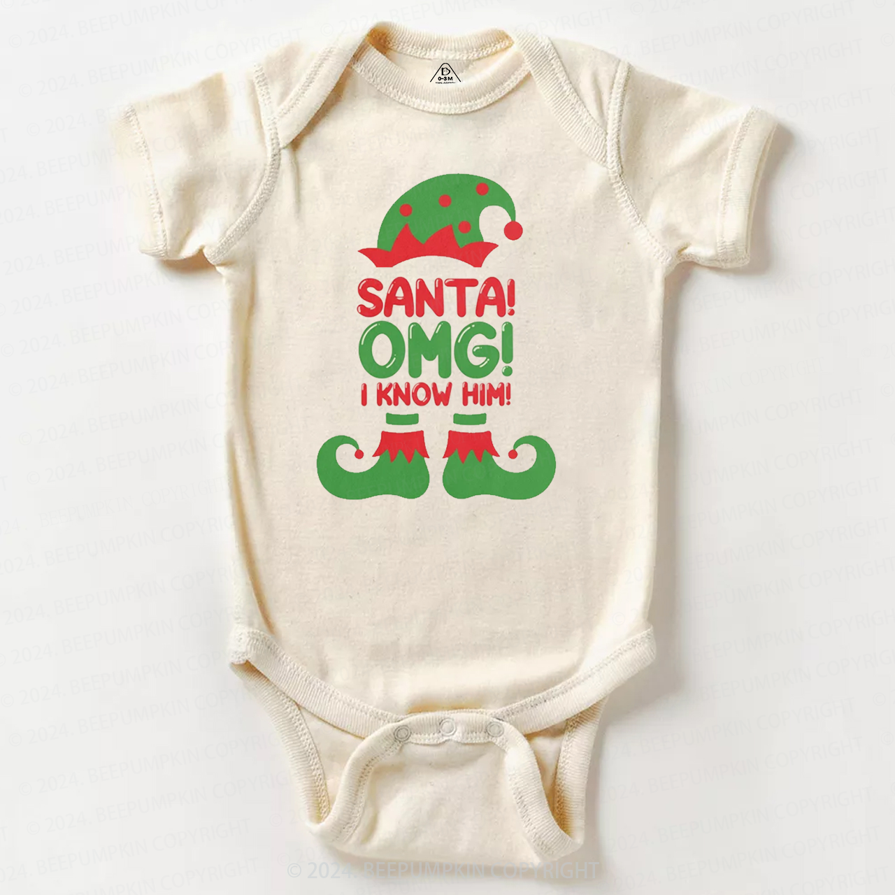 Santa OMG I Know Him Funny Christmas Baby Bodysuit