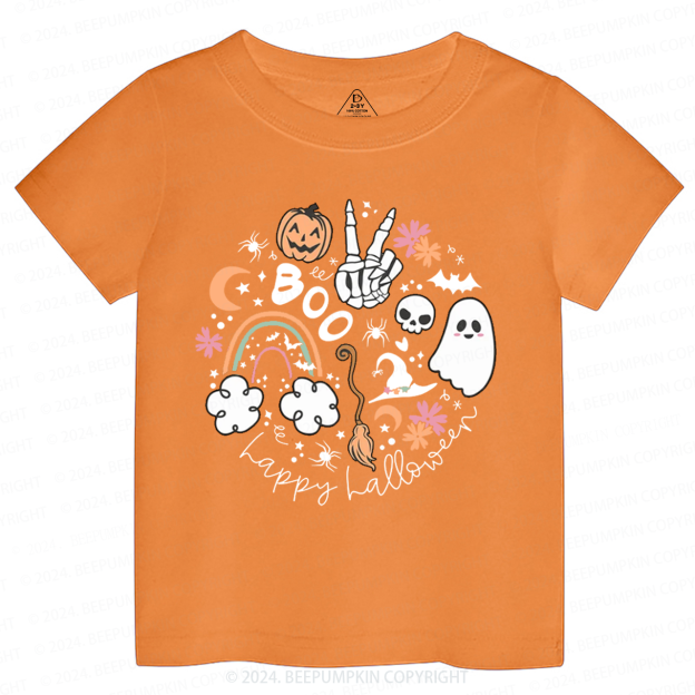 Happy Halloween Boo Groovy Skeleton Toddler&Kids Tees 