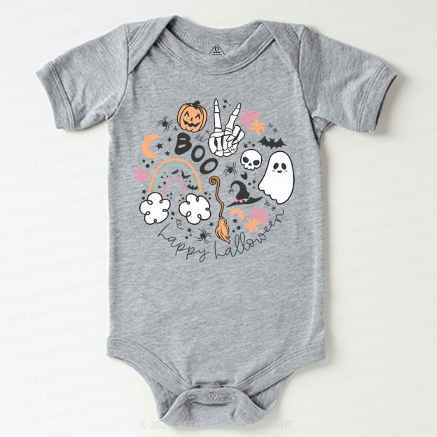 Happy Halloween Boo Groovy Skeleton Bodysuit For Baby