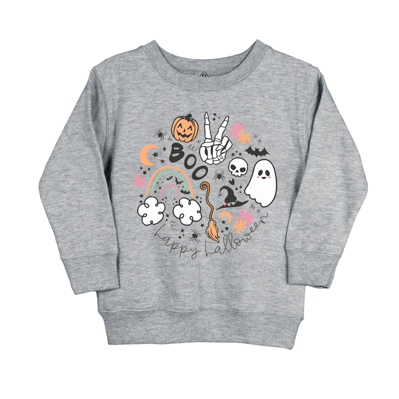 Happy Halloween Boo Groovy Skeleton Kids Sweatshirt