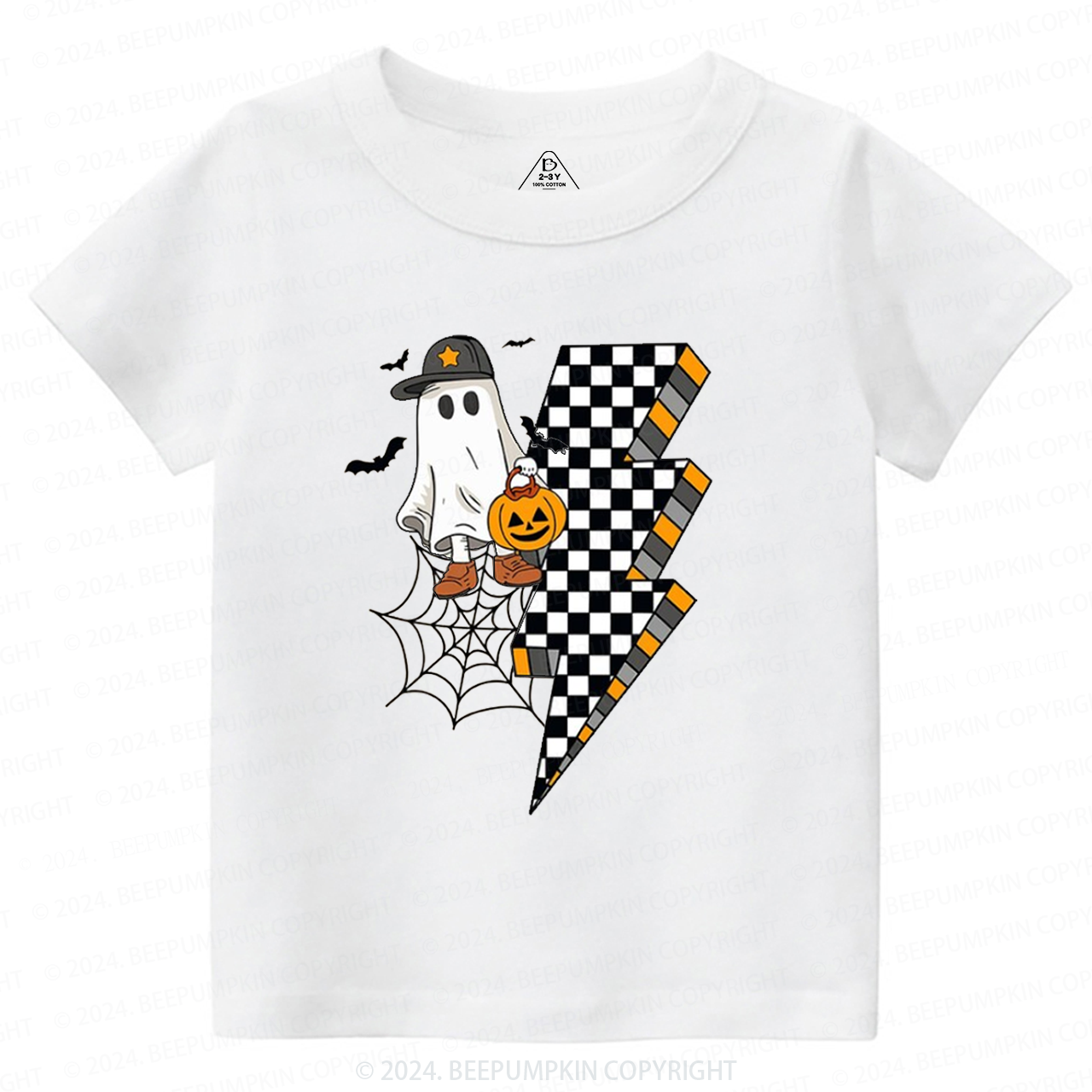 Retro Cute Ghost Halloween Pumpkin Toddler&Kids Tees 