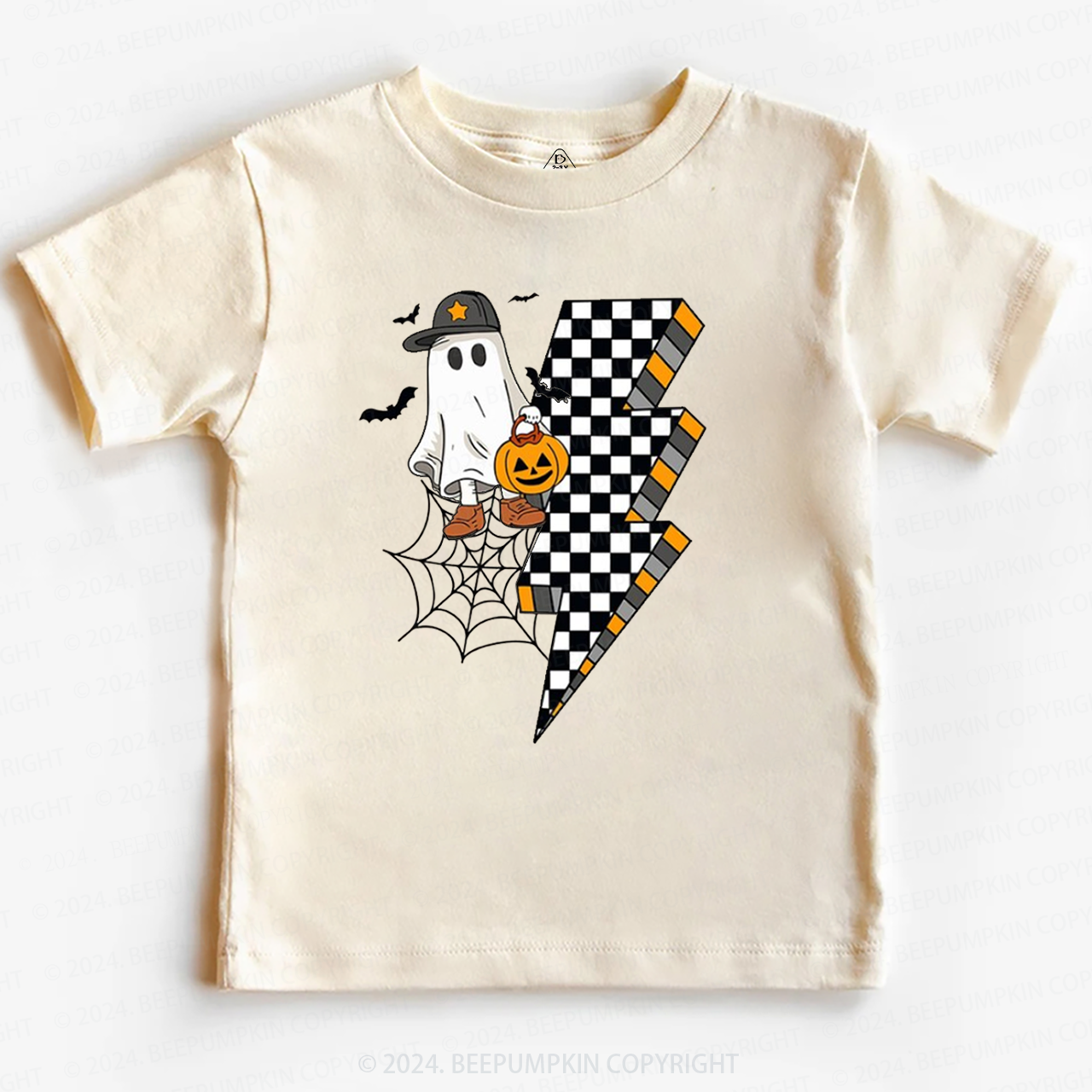 Retro Cute Ghost Halloween Pumpkin Toddler&Kids Tees 