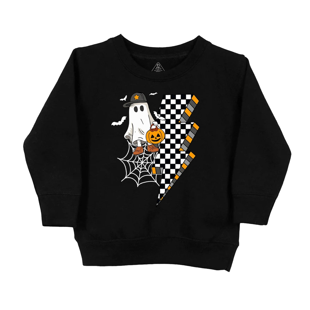 Retro Cute Boy Ghost Halloween Pumpkin Kids Sweatshirt