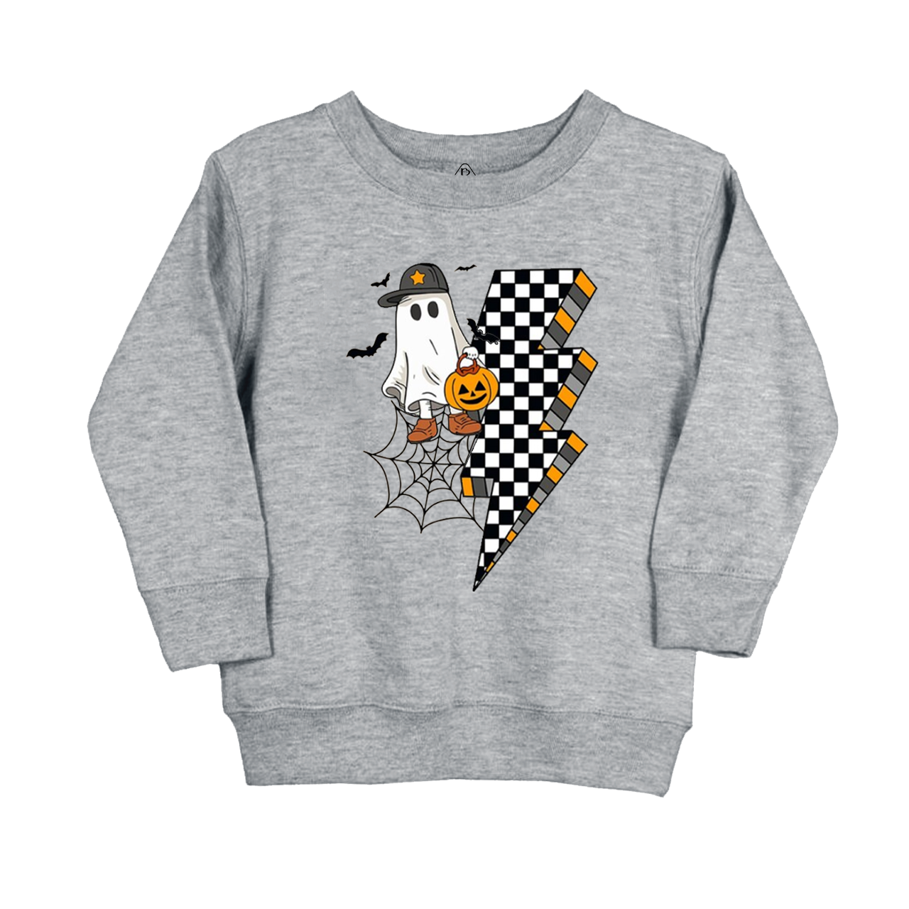 Retro Cute Boy Ghost Halloween Pumpkin Kids Sweatshirt