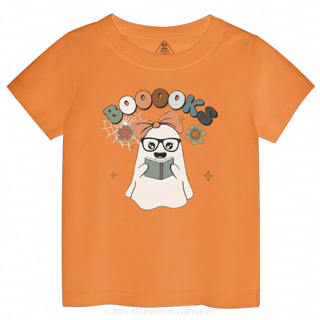 Girl Boooks Cute Ghost Halloween Toddler&Kids Tees 