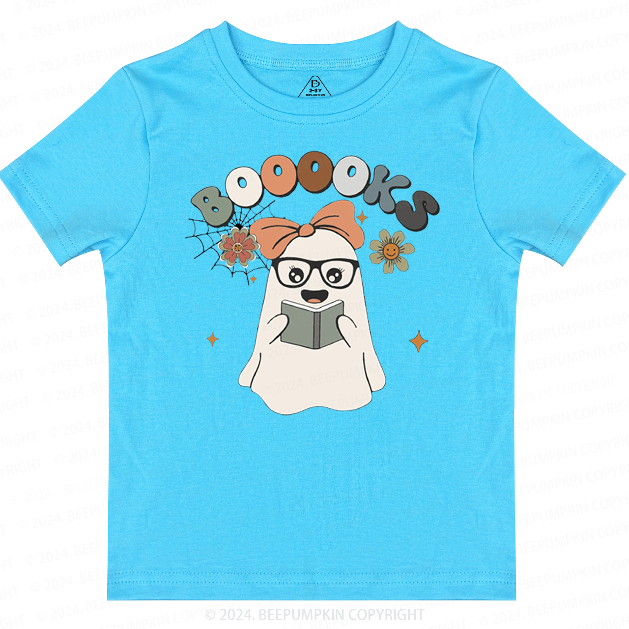 Girl Boooks Cute Ghost Halloween Toddler&Kids Tees 