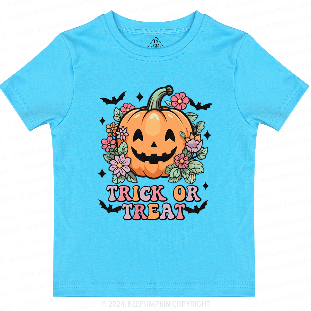 Hippie Ghost Halloween Trick Or Treat PumpkinToddler&Kids Tees 