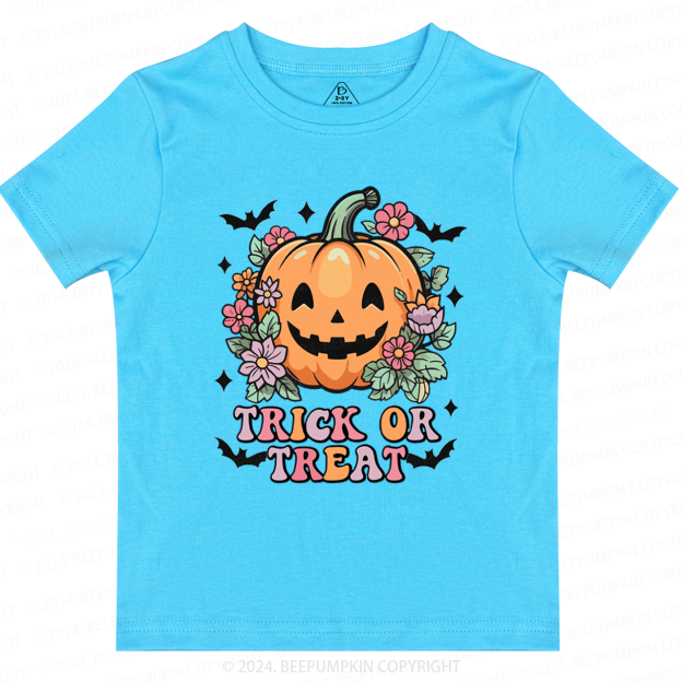 Hippie Ghost Halloween Trick Or Treat PumpkinToddler&Kids Tees 