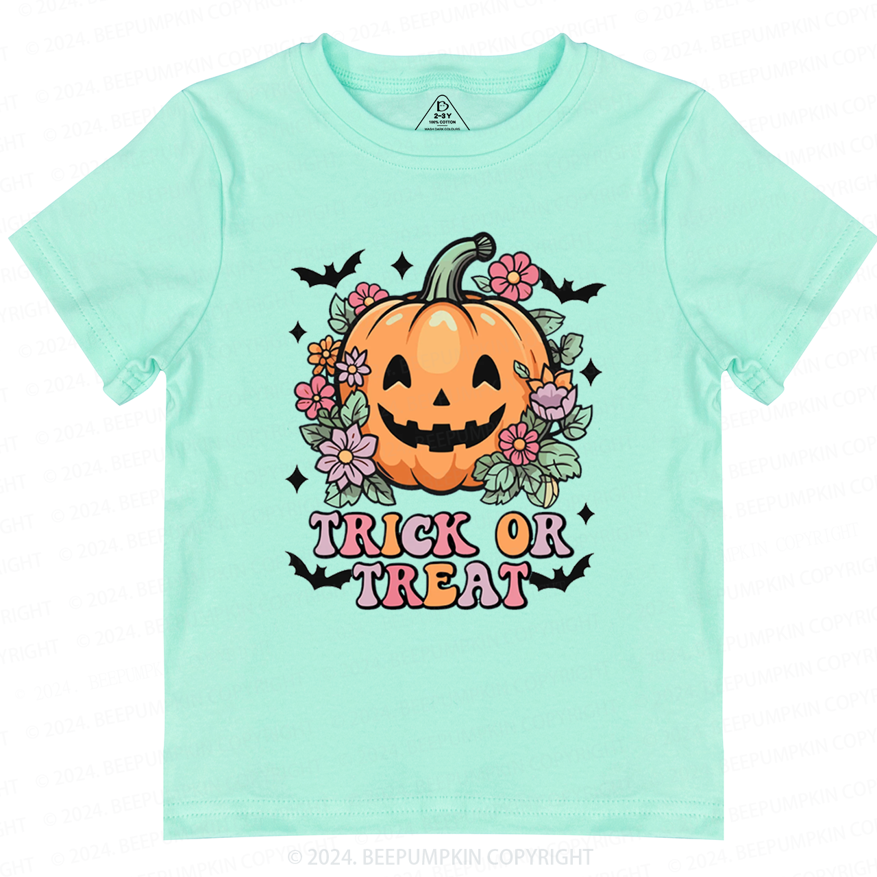 Hippie Ghost Halloween Trick Or Treat PumpkinToddler&Kids Tees 