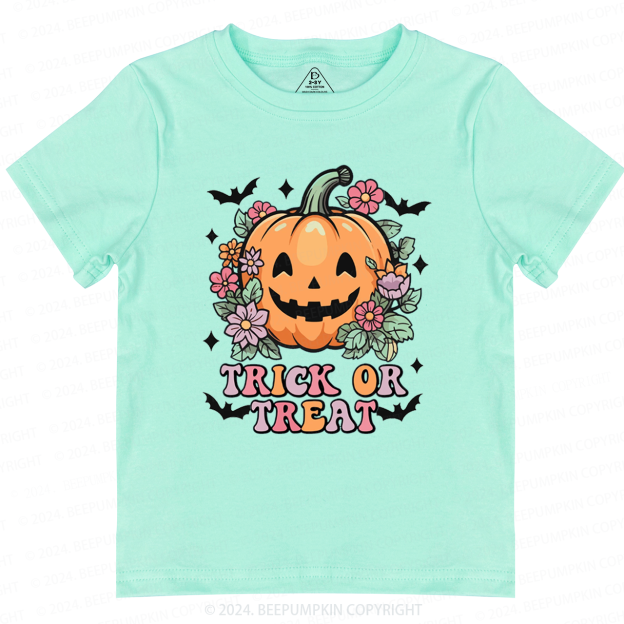 Hippie Ghost Halloween Trick Or Treat PumpkinToddler&Kids Tees 