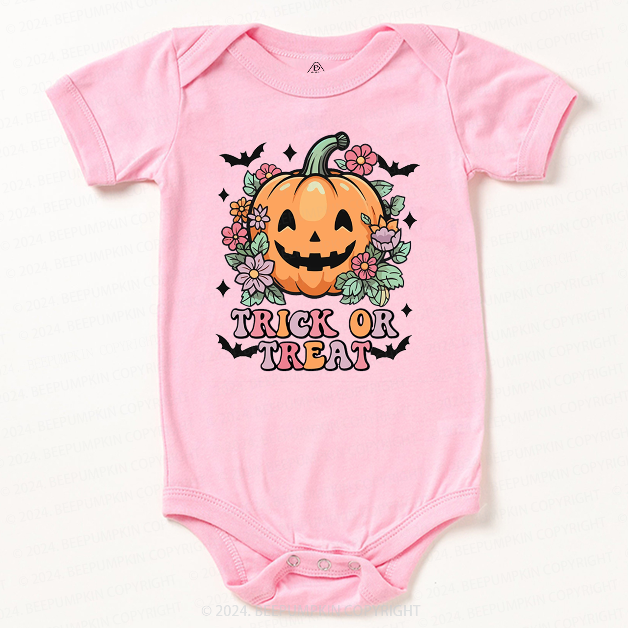 Hippie Ghost Halloween Trick Or Treat Pumpkin Bodysuit For Baby