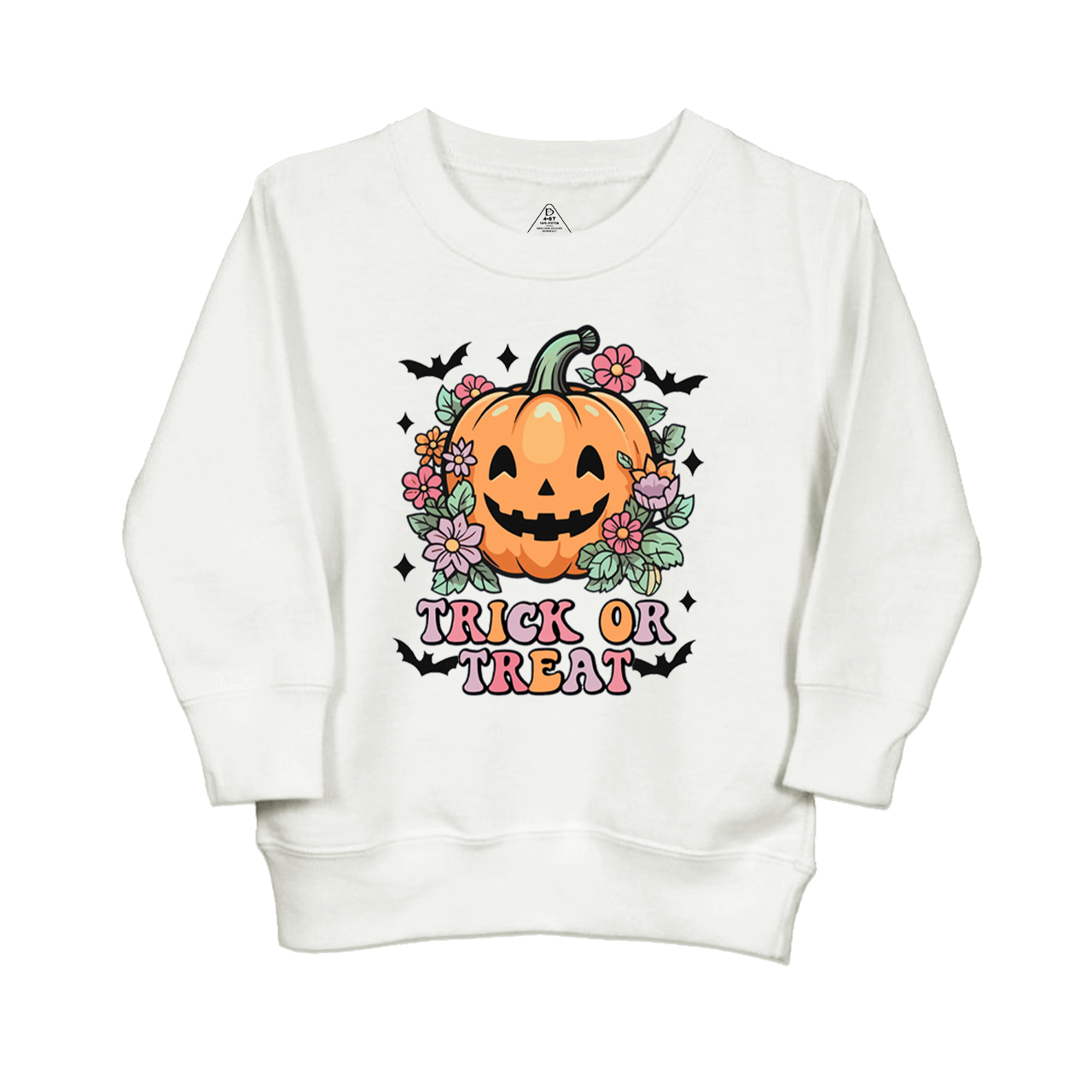 Hippie Ghost Halloween Trick Or Treat Pumpkin Kids Sweatshirt