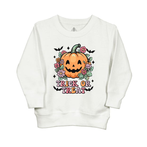 Hippie Ghost Halloween Trick Or Treat Pumpkin Kids Sweatshirt