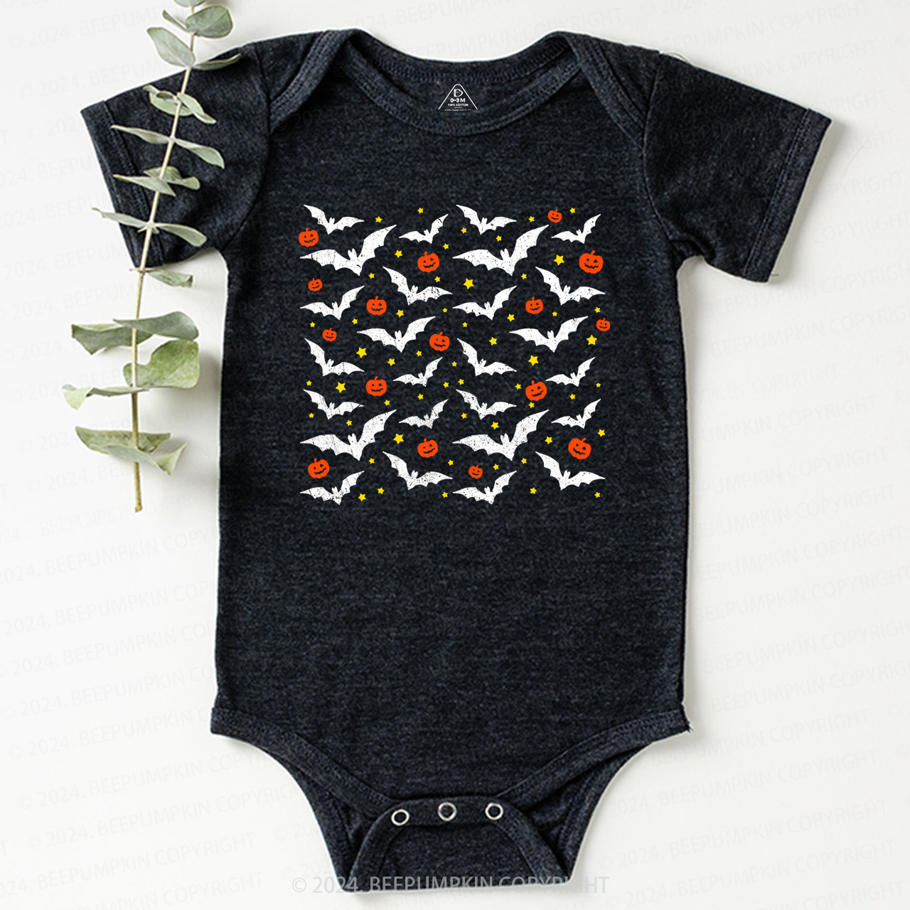 Pumpkin Bat Halloween Bodysuit For Baby
