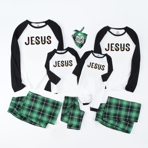 Jesus Christmas Light Family Matching Pajamas