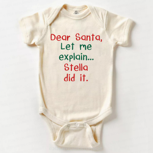 Image of Personalized Funny Christmas Dear Santa Let Me Explain Baby Bodysuit