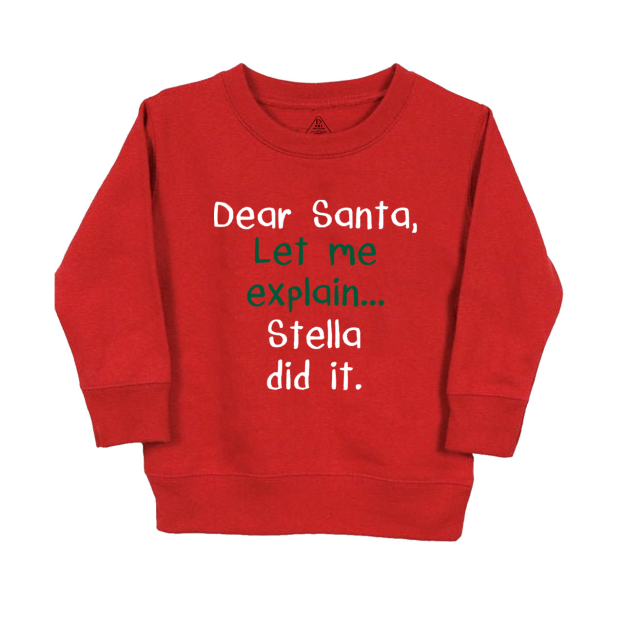 Personalized Funny Christmas Dear Santa Let Me Explain Kids Sweatshirt