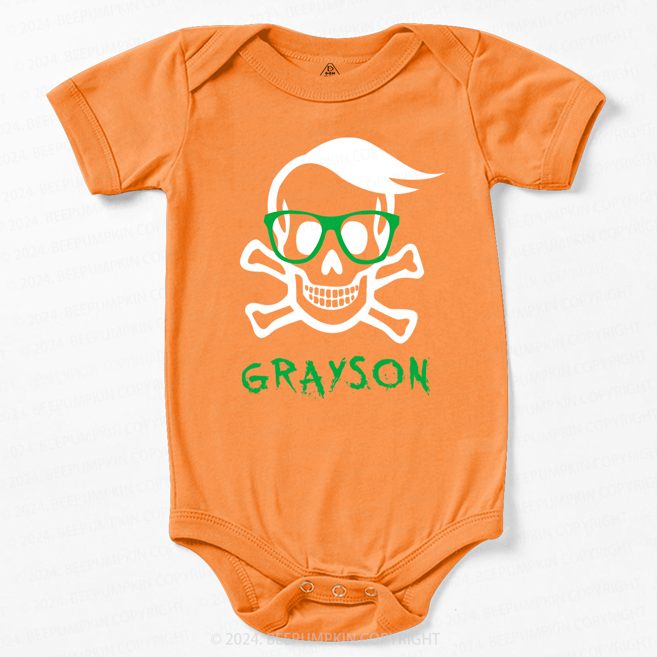 Personalized Skeleton Halloween Bodysuit For Baby