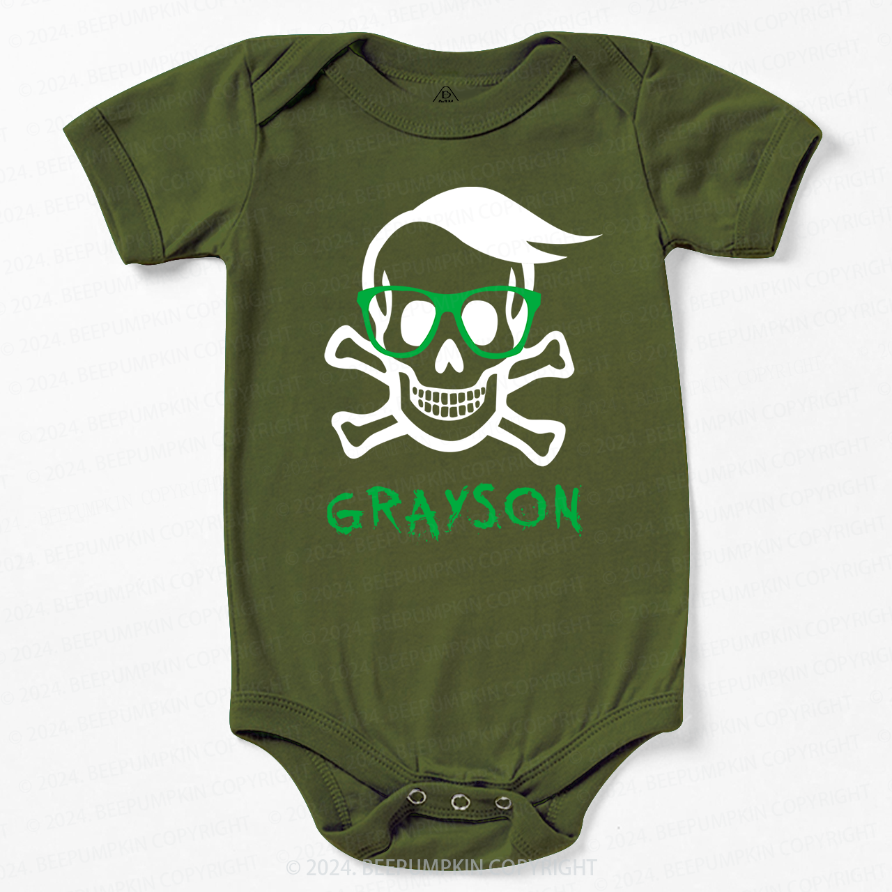 Personalized Skeleton Halloween Bodysuit For Baby