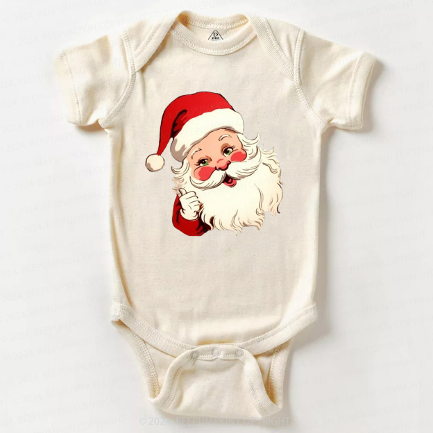  Retro Christmas Santa Hat Baby Bodysuit