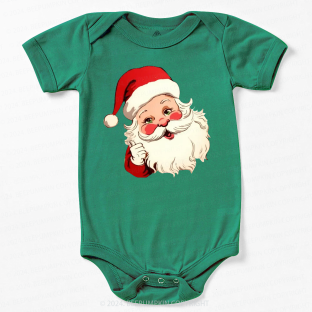 Retro Christmas Santa Hat Baby Bodysuit