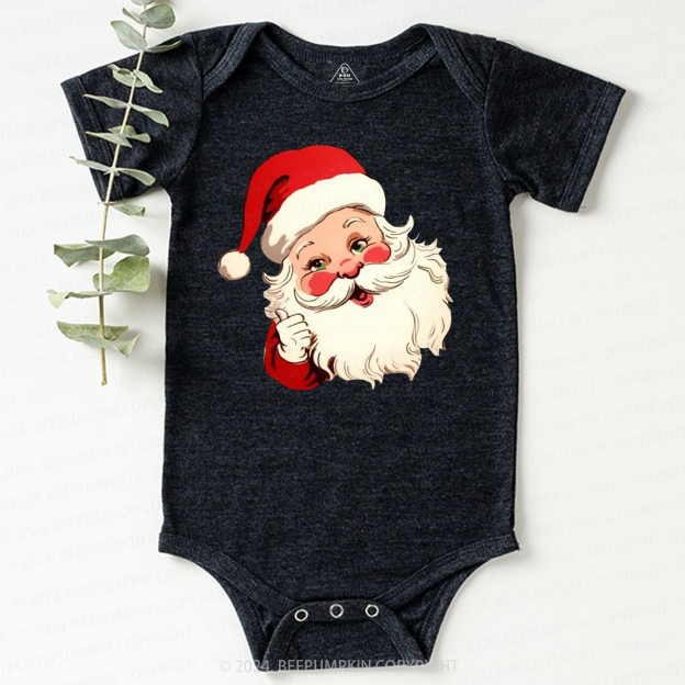  Retro Christmas Santa Hat Baby Bodysuit
