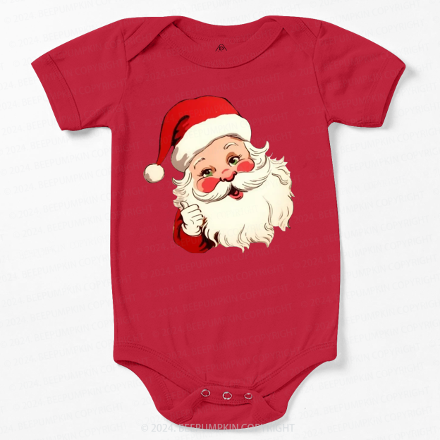  Retro Christmas Santa Hat Baby Bodysuit